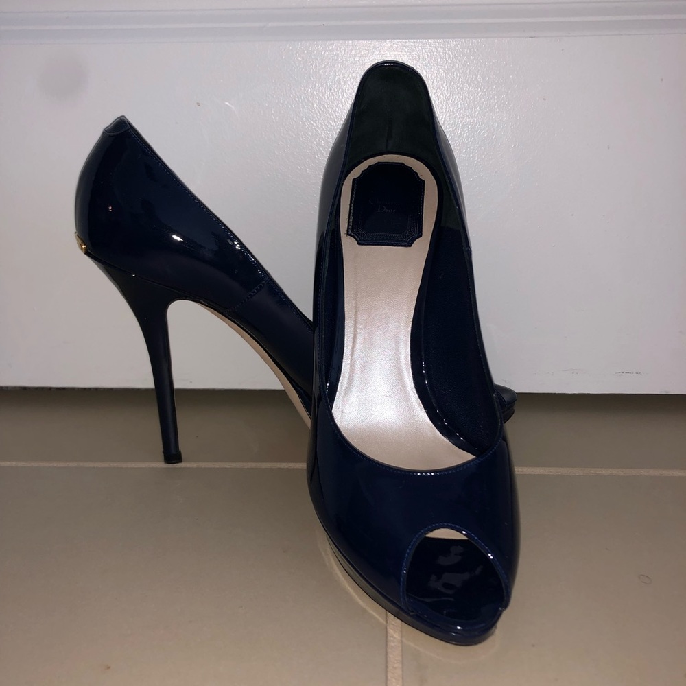 Dior Blue Peeptoe Pumps - Picture 4 of 6